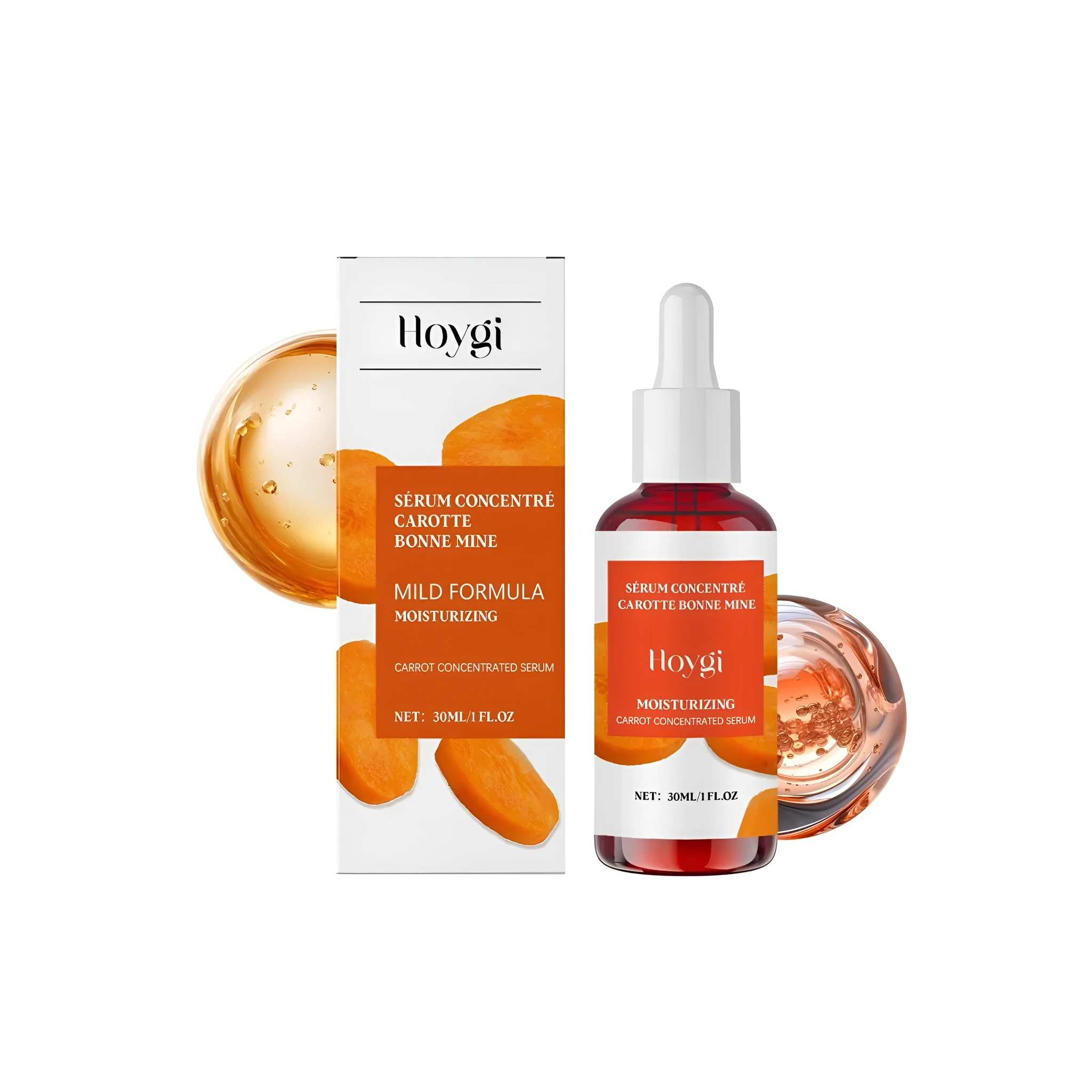 30ml bottle of antioxidant moisturizing liquid with vitamin C, hyaluronic acid, and nicotinamide