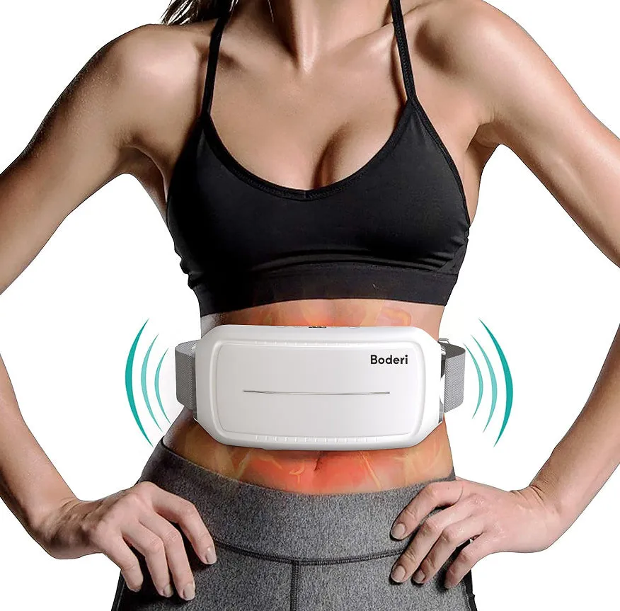 White Tummy Machine abdominal exercise equipment with three resistance settings and a PVC mat.