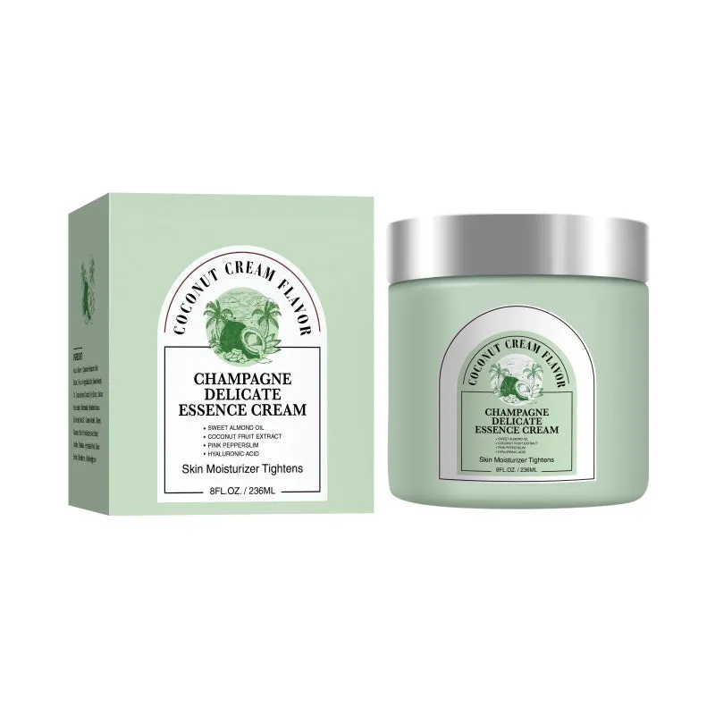 Firming moisturising tightening cream 236ml in a white pot with aloe coconut vanilla fragrance options for universal skin type