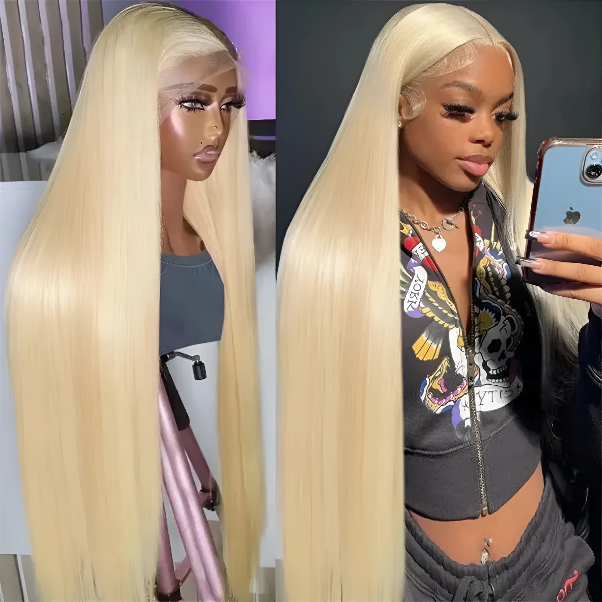 Creative pure colour human hair lace wig head cover, semi-hand woven, Ruili style, straight or body wave, 8-22 inch