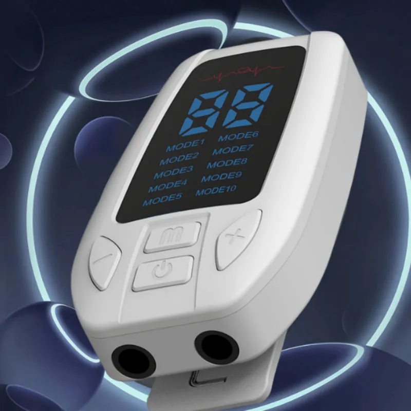 White plastic household pulse meridian physiotherapy apparatus with USB charging and 1 drag 2 specification