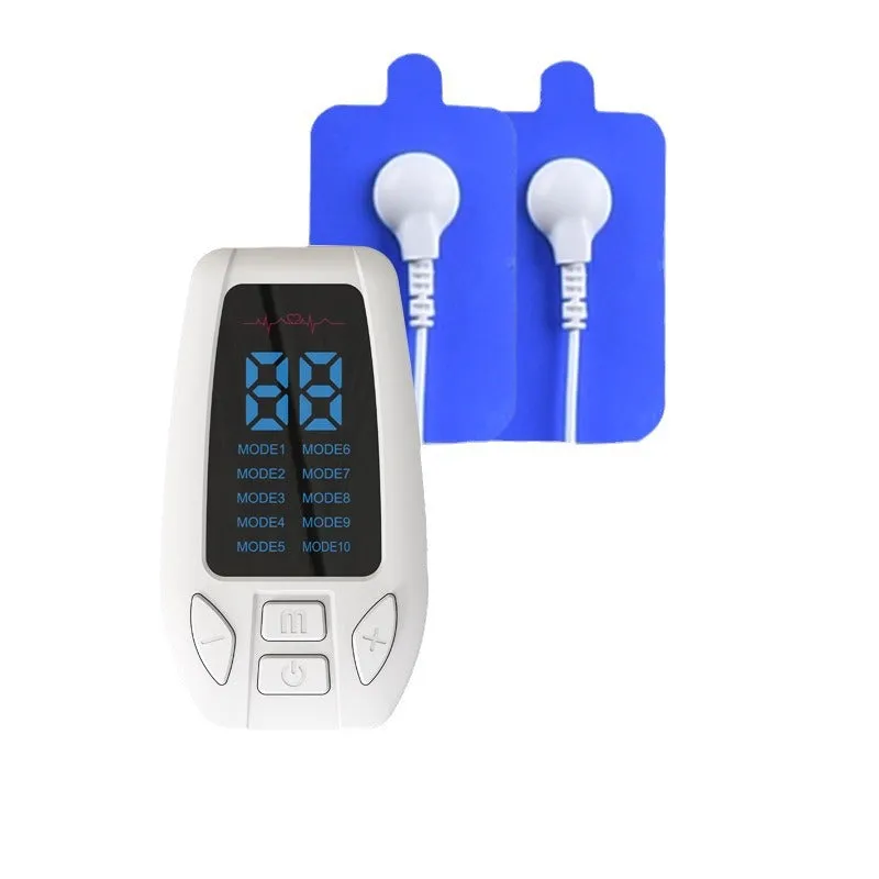 White plastic household pulse meridian physiotherapy apparatus with USB charging and 1 drag 2 specification