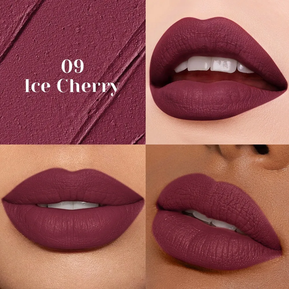 Matte nude lip mud lipstick in 10 waterproof nude colours with non-stick cup formula, 3.5g standard tube