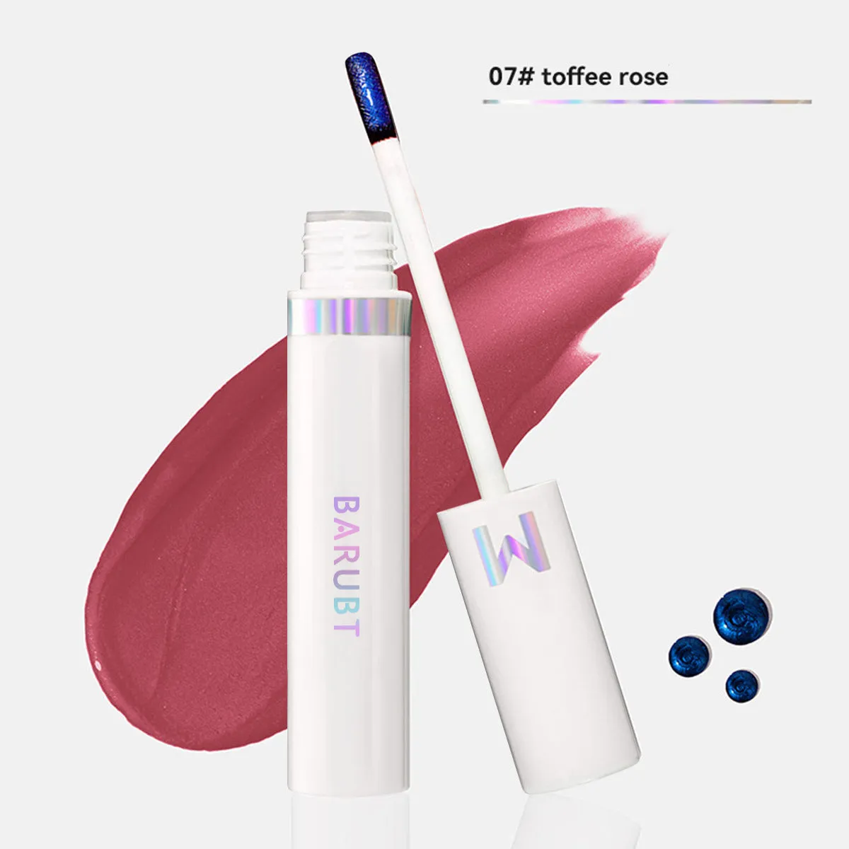 Long lasting waterproof nonstick cup matte lip lacquer in seven shades from light rose to toffee rose
