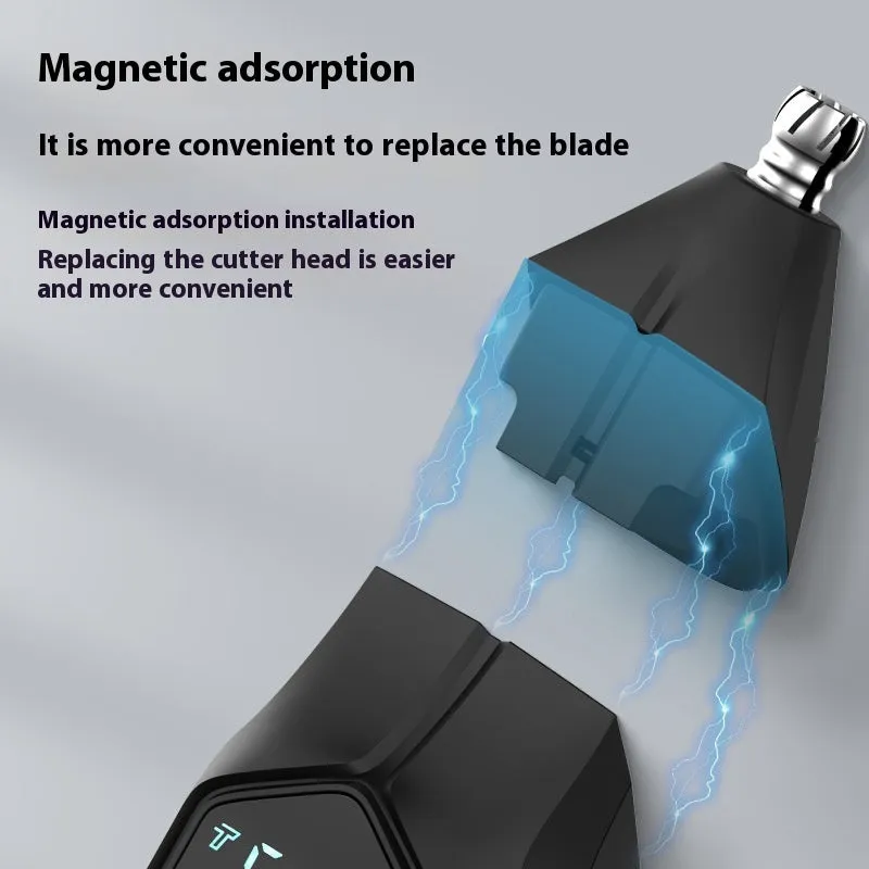 Five-in-one magnetic cutter head men's hair clipper suit with attachments, low noise, full wash, Style 1