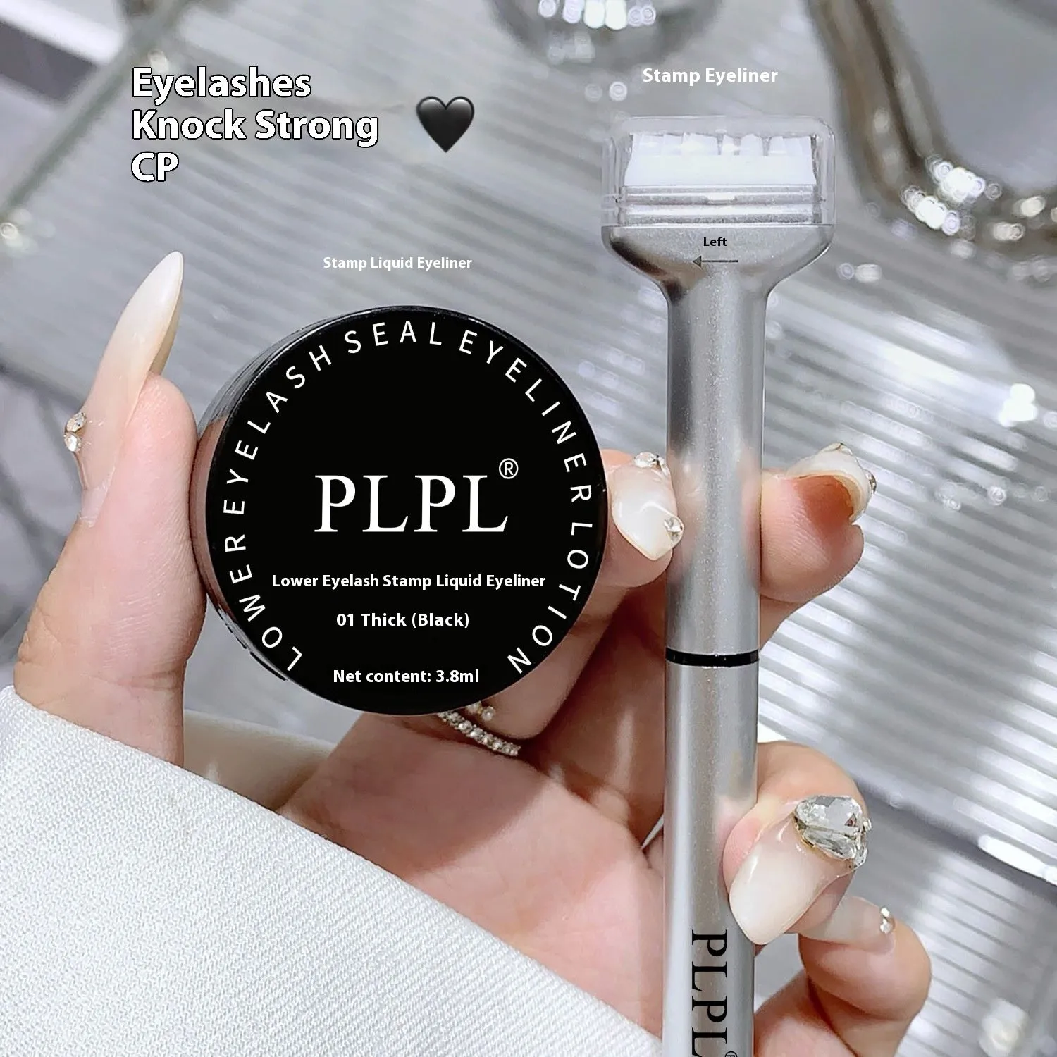 Double-headed waterproof eyeliner in thick black and brown with quick-drying two-in-one design