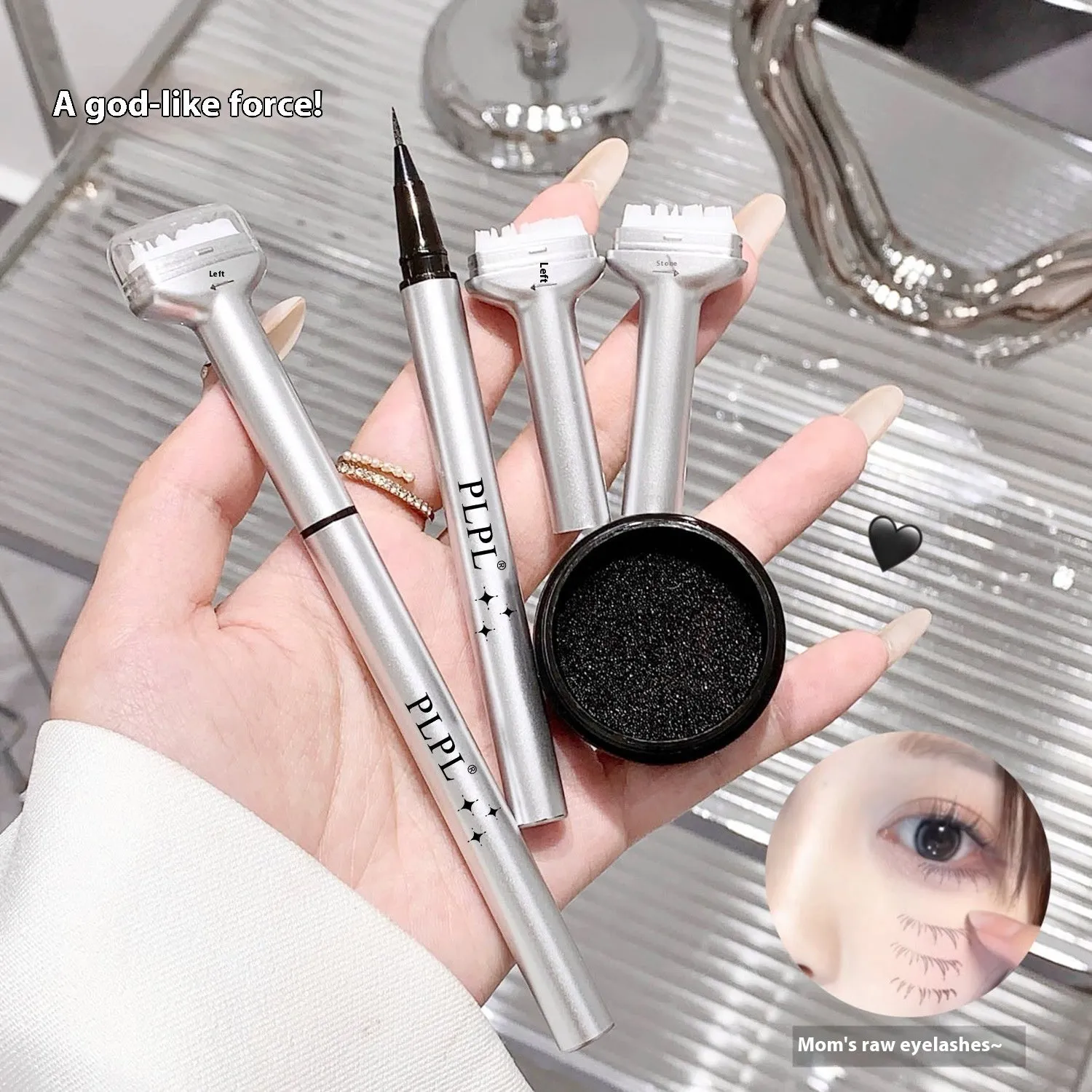 Double-headed waterproof eyeliner in thick black and brown with quick-drying two-in-one design