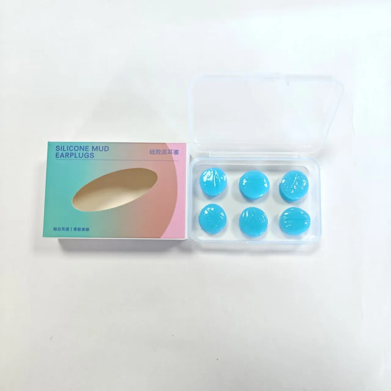 Soundproof silicone earplugs for sleep anti-noise ladies in blue pack of 3 pairs