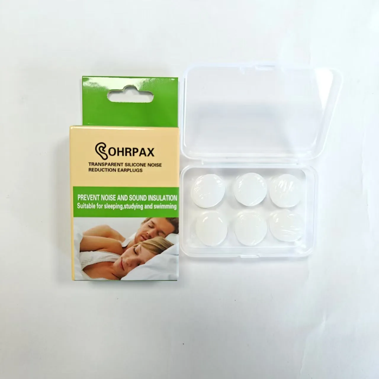 Soundproof silicone earplugs for sleep anti-noise ladies in blue pack of 3 pairs