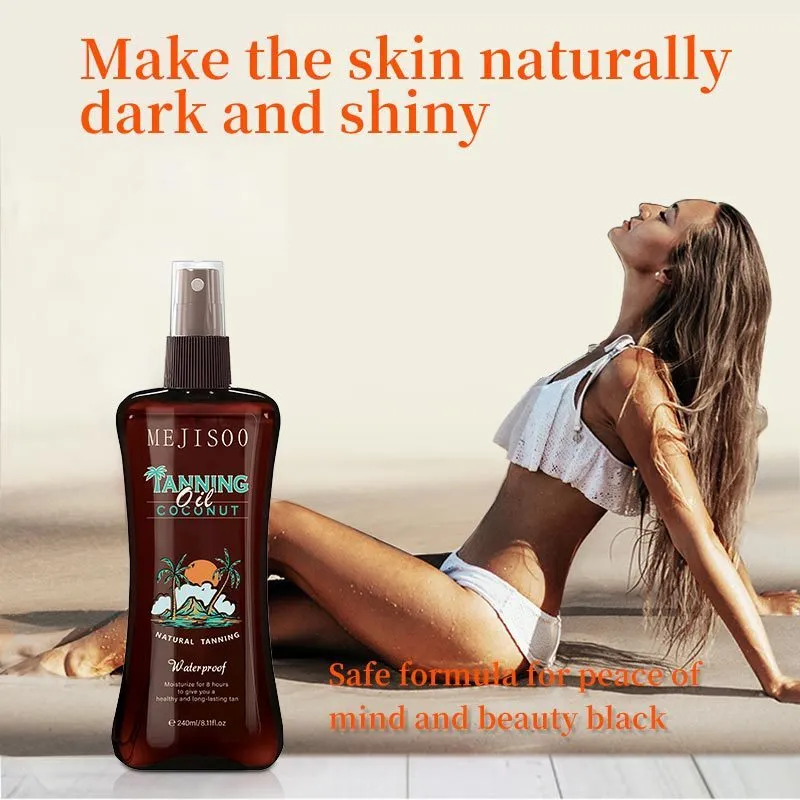 Body tanning oil sun black oil 240ml for bronze skin colour for ladies