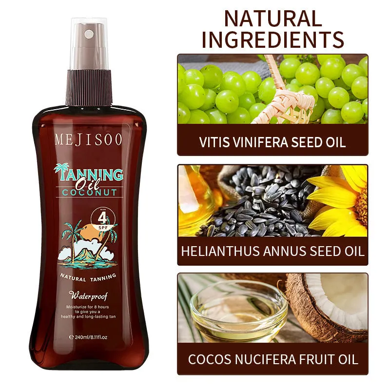 Body tanning oil sun black oil 240ml for bronze skin colour for ladies