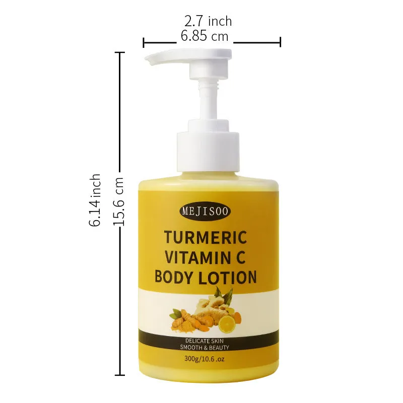 Turmeric VC Body Lotion 300g pot, hydrating and firming cream for universal skin types