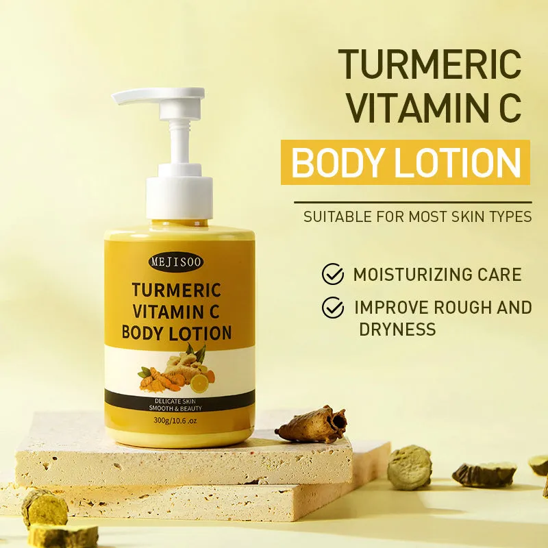 Turmeric VC Body Lotion 300g pot, hydrating and firming cream for universal skin types