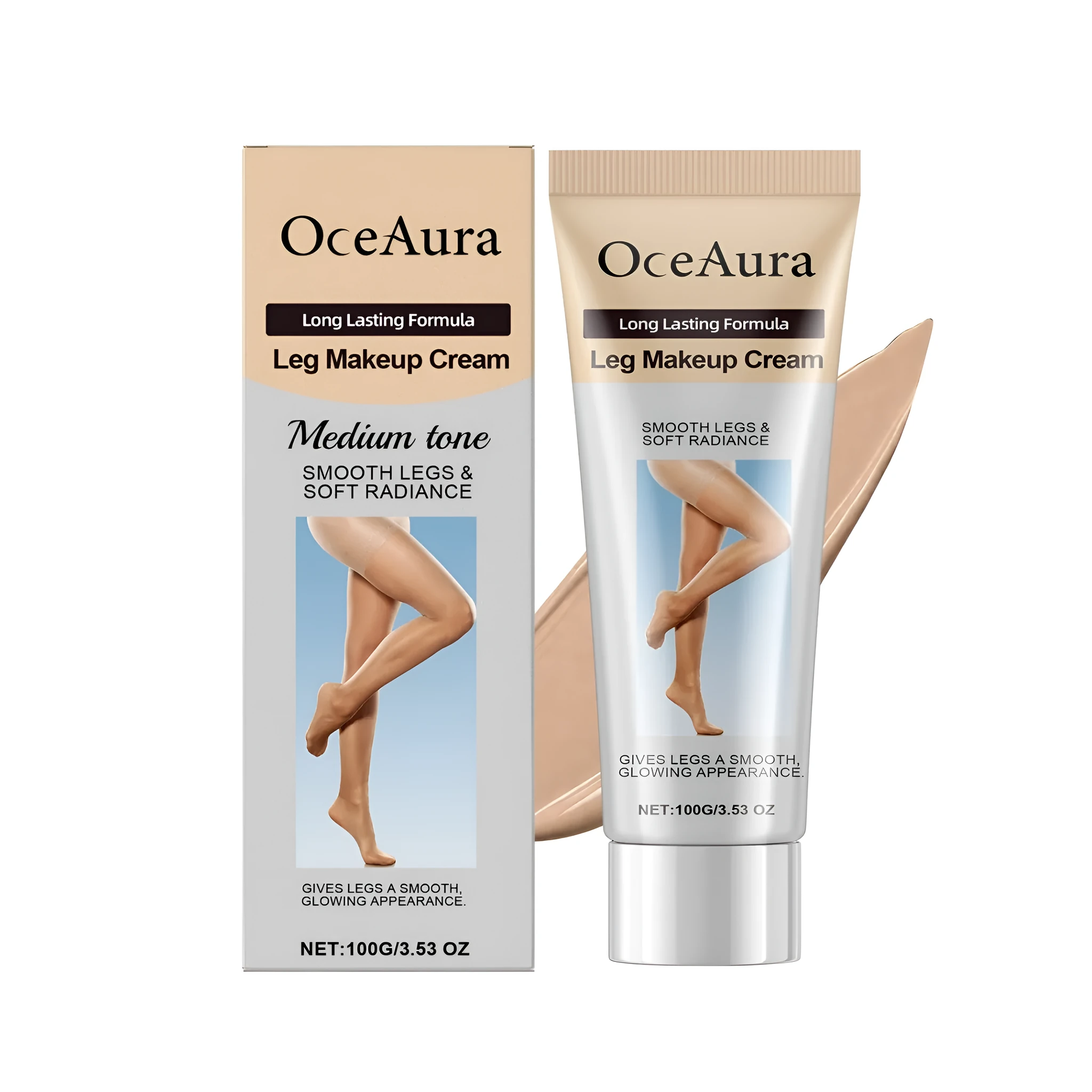 Medium tone leg makeup cream with vitamin E, three colour options