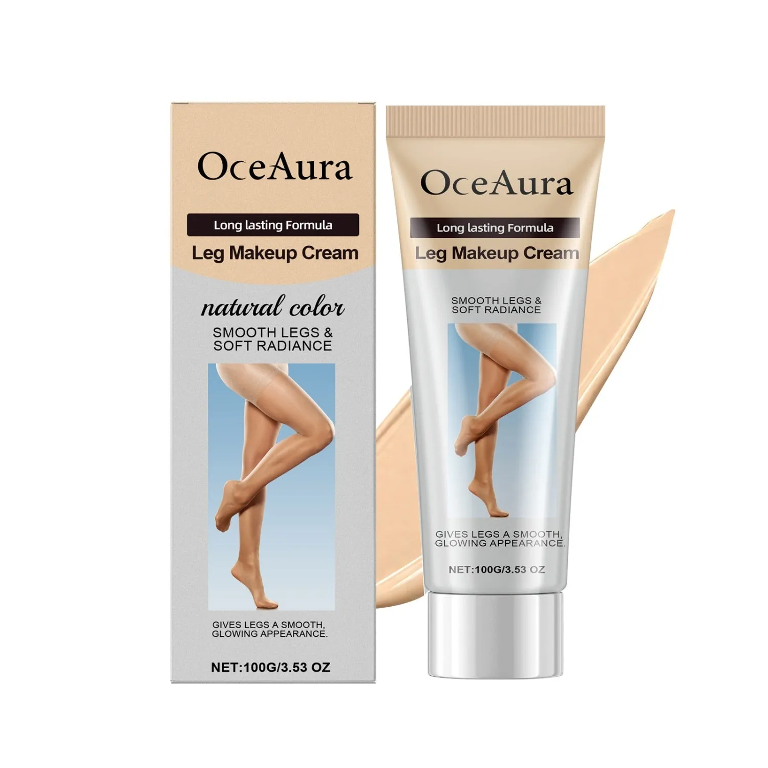 Medium tone leg makeup cream with vitamin E, three colour options