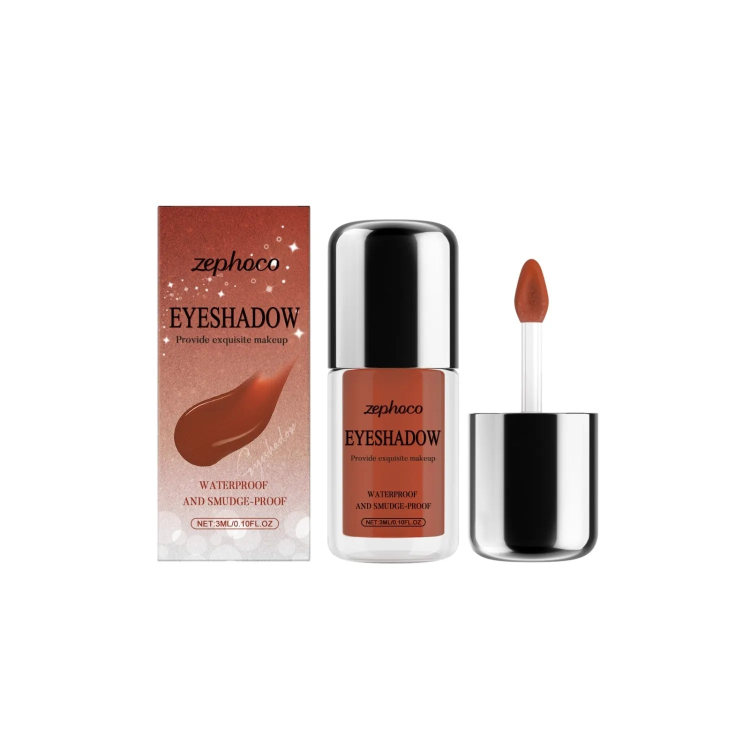 Glitter Peach Powder Liquid Eye Shadow in five shades deep pink gold peach pink red wine red with shimmer finish