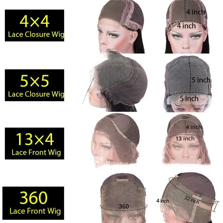 Real human hair lace front wig in star fashion style with 4x4 lace base