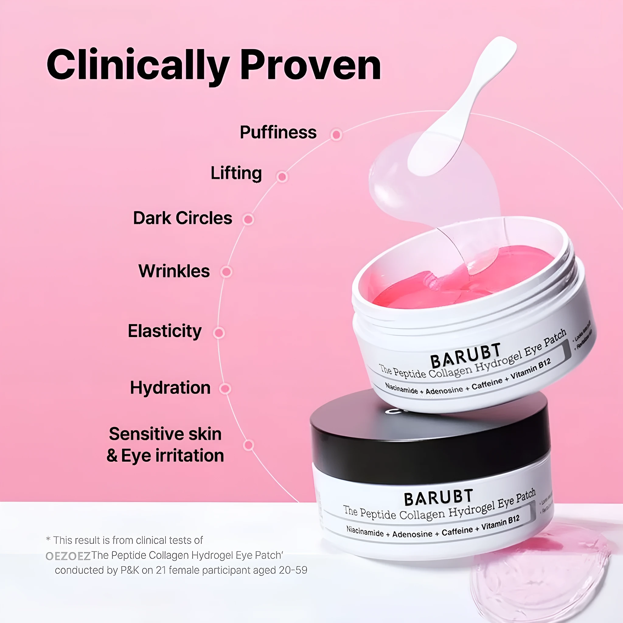 Collagen and glycerin hydrating eye mask 30g jar for anti-wrinkle firming