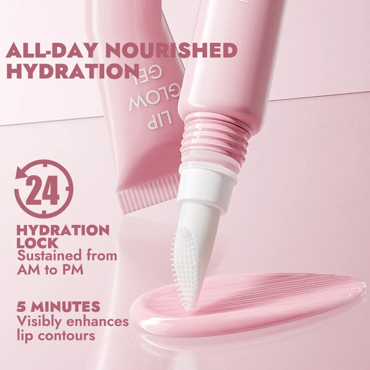 Hose Lip Balm with silicone brush head, 10g, for neutral dry mixed skin types