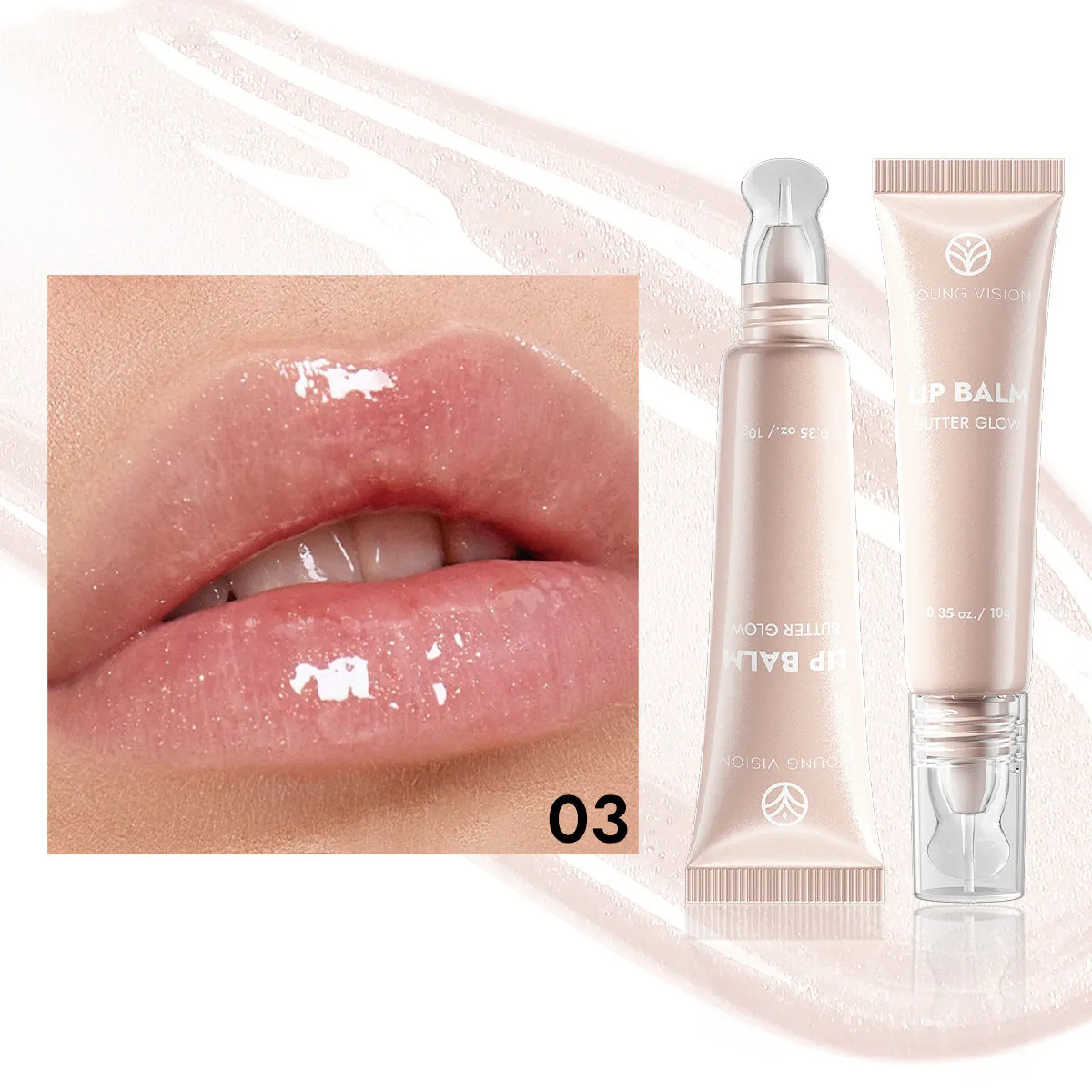 Modular plug hose lip gloss in six colours with moisturising natural stereo finish 10g standard size