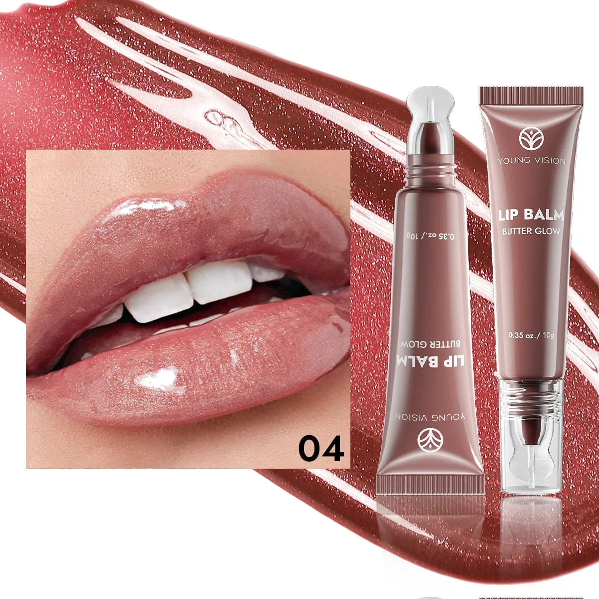 Modular plug hose lip gloss in six colours with moisturising natural stereo finish 10g standard size