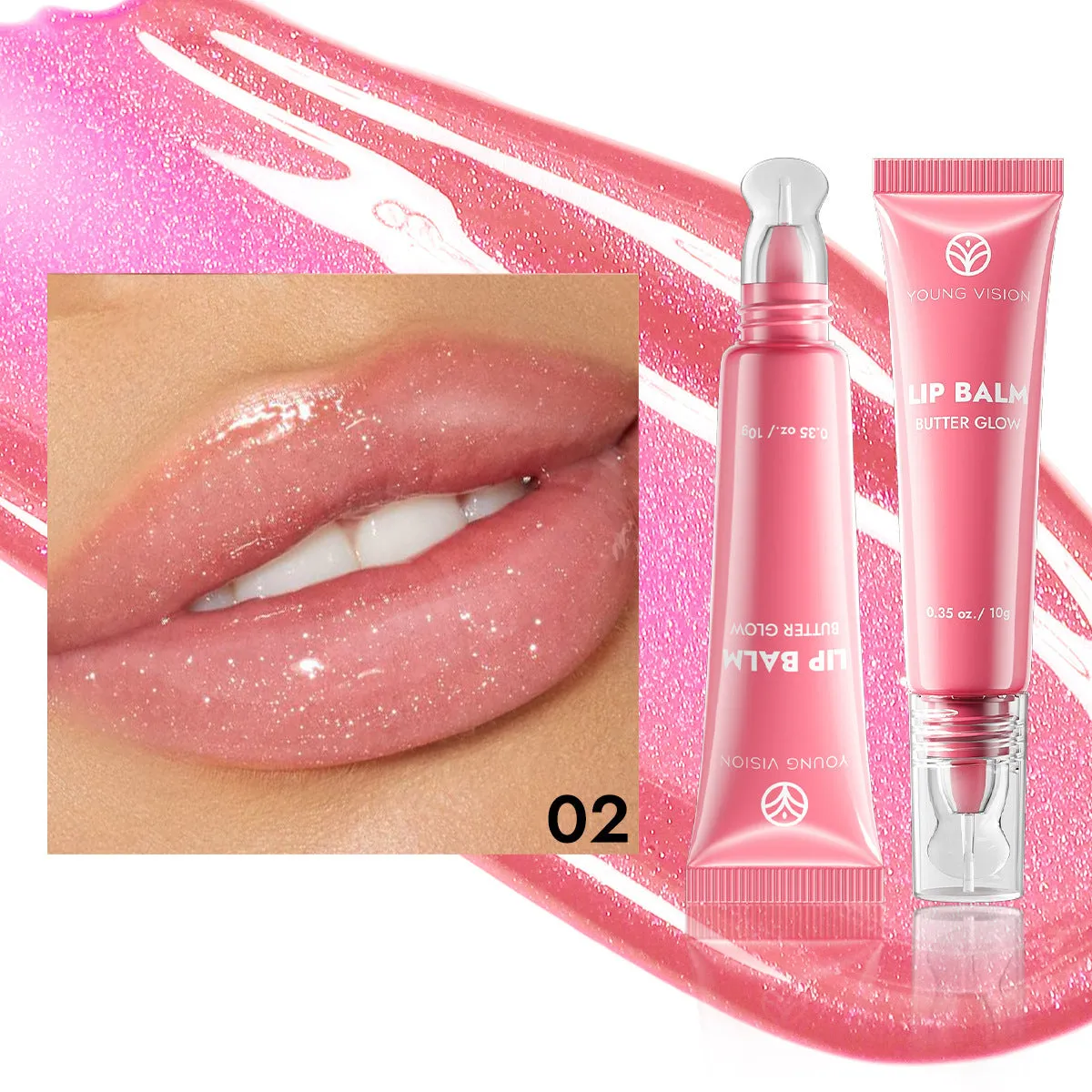 Modular plug hose lip gloss in six colours with moisturising natural stereo finish 10g standard size