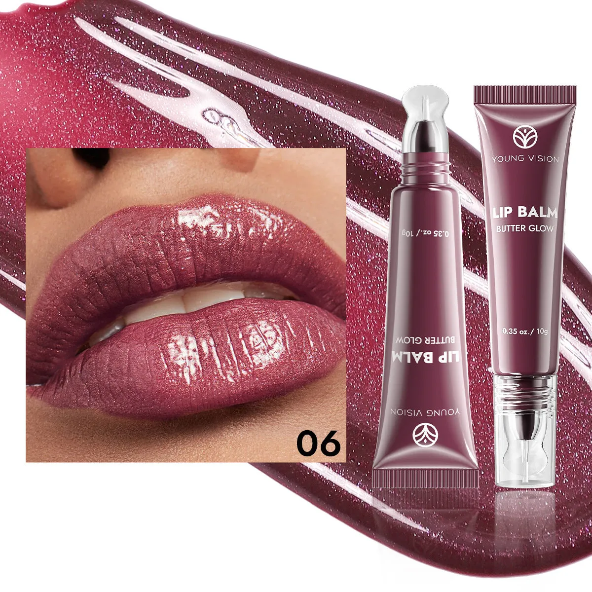 Modular plug hose lip gloss in six colours with moisturising natural stereo finish 10g standard size