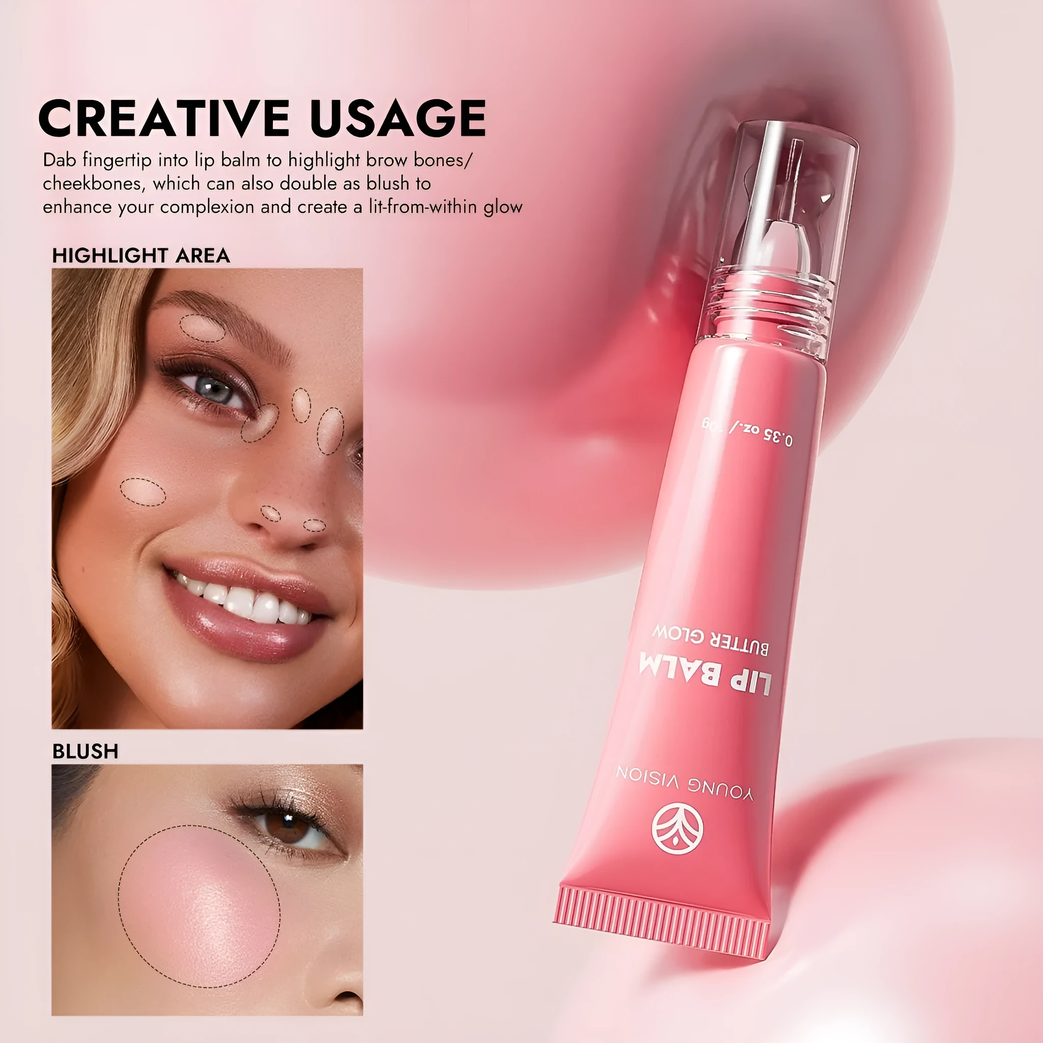 Modular plug hose lip gloss in six colours with moisturising natural stereo finish 10g standard size