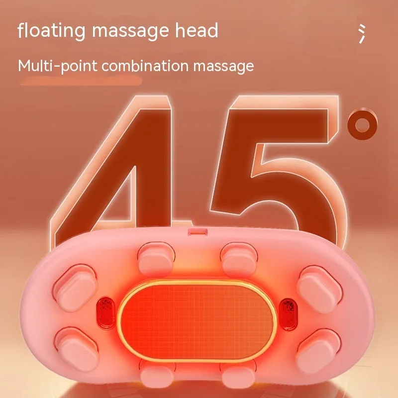 Battery-powered abdominal massager in creamy white with adapter cable and three colour options
