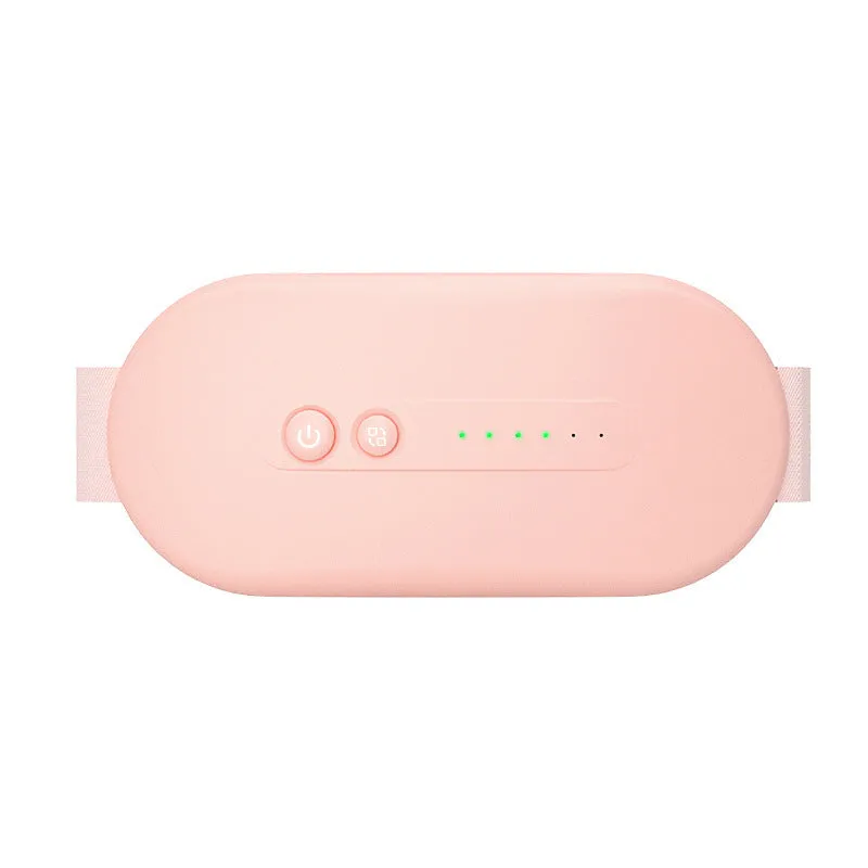 Battery-powered abdominal massager in creamy white with adapter cable and three colour options