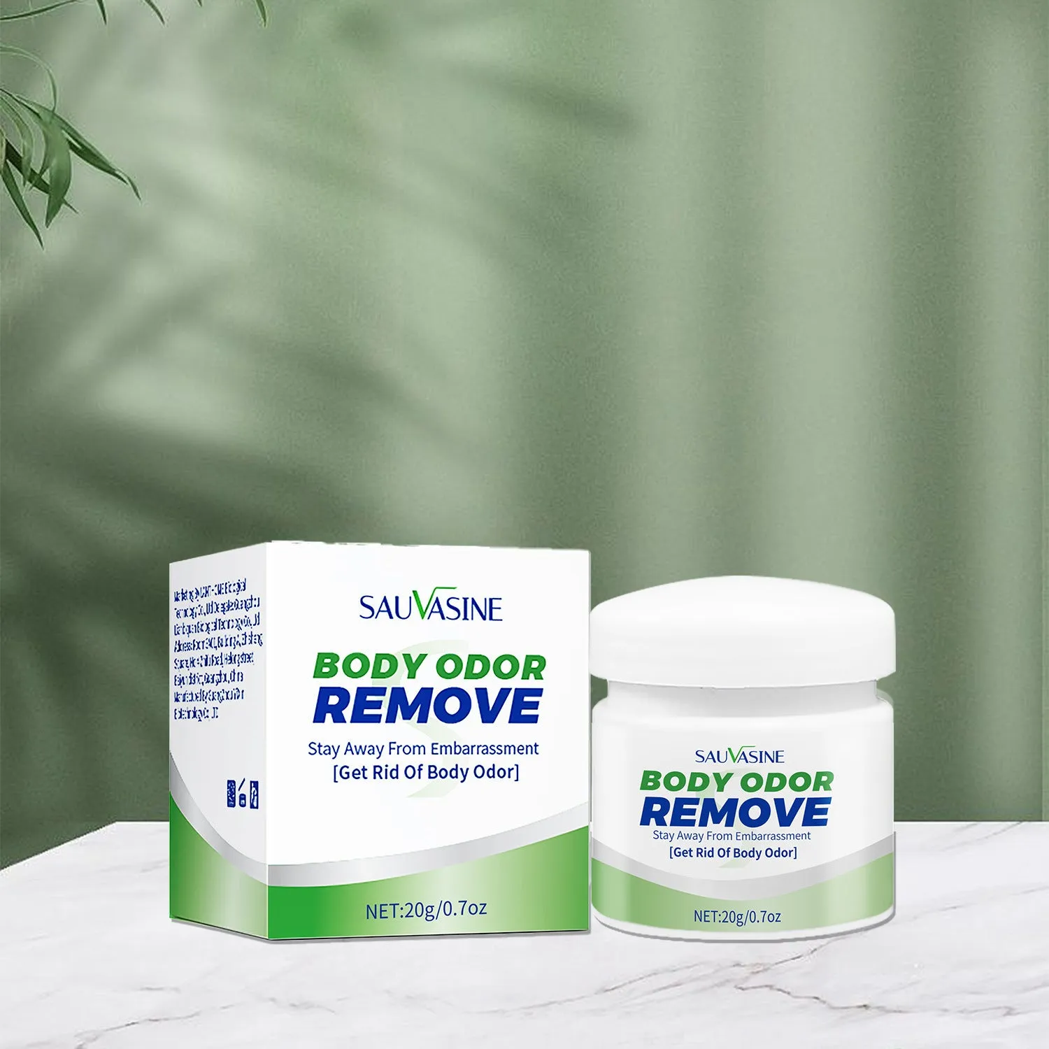 Body Care Body Odor Cream 20g in compact container with dimensions 4.3x4.4x5cm for portable daily use