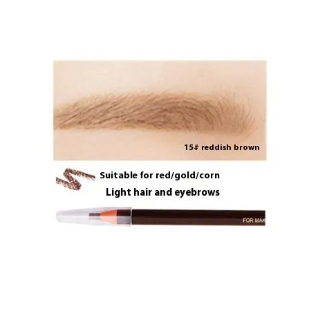 Brown microblading eyebrow pen with waterproof formula, fine tip, and protective cap, 2.8g, three shades available