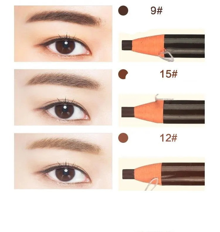 Brown microblading eyebrow pen with waterproof formula, fine tip, and protective cap, 2.8g, three shades available