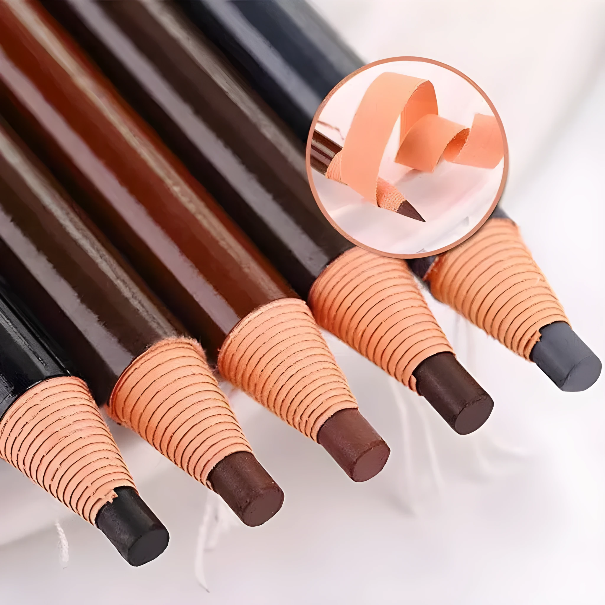 Brown microblading eyebrow pen with waterproof formula, fine tip, and protective cap, 2.8g, three shades available