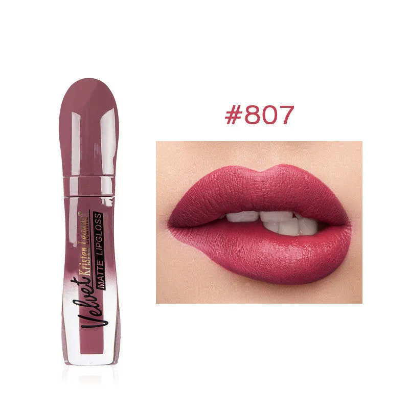 Matte fog lipstick in shade C802 on a white background showing the slim 11.8cm stick