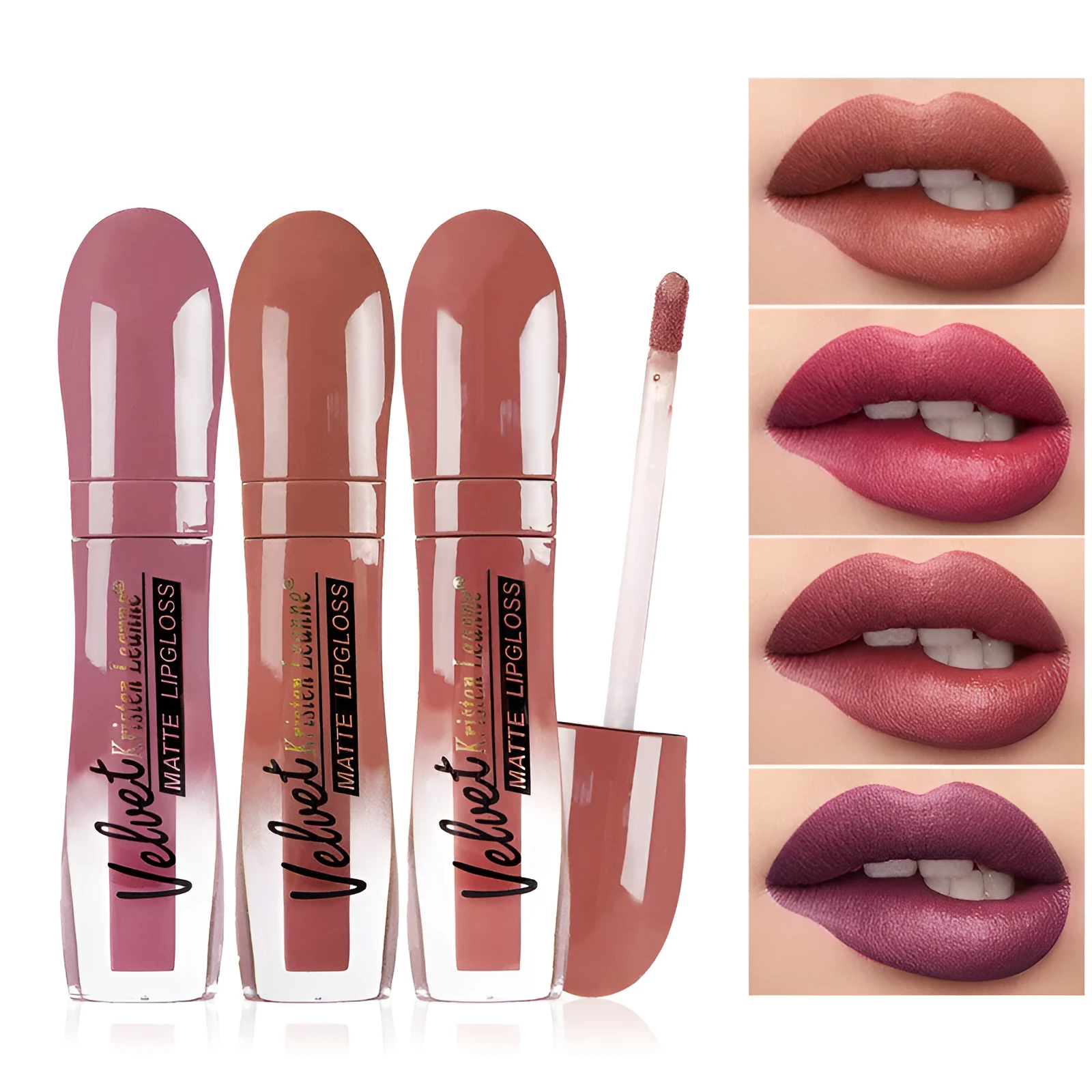Matte fog lipstick in shade C802 on a white background showing the slim 11.8cm stick
