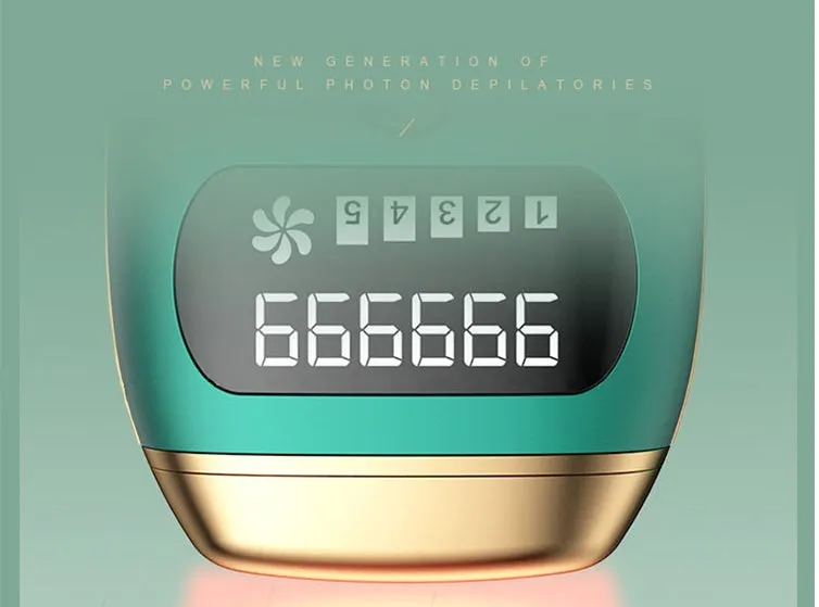 Green women IPL painless laser epilator with 590nm wavelength and 500,000 flashes