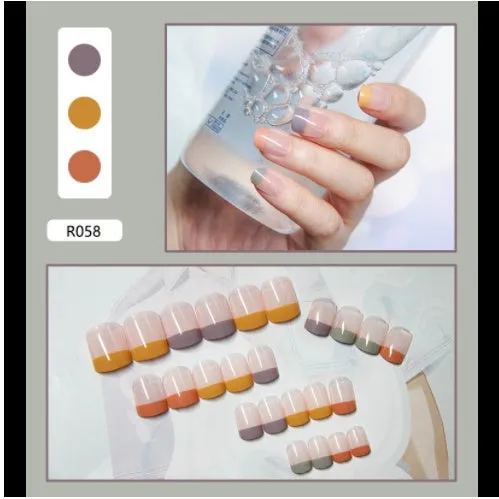 Box of 24 finished fake nail patches with glue delivery in multiple colour options