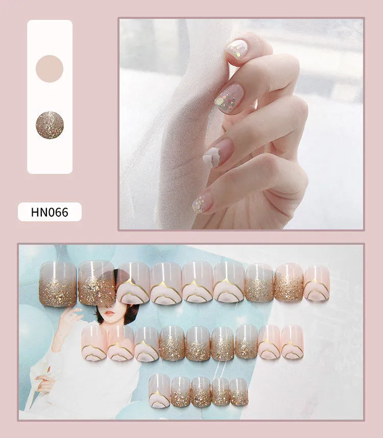 Box of 24 finished fake nail patches with glue delivery in multiple colour options