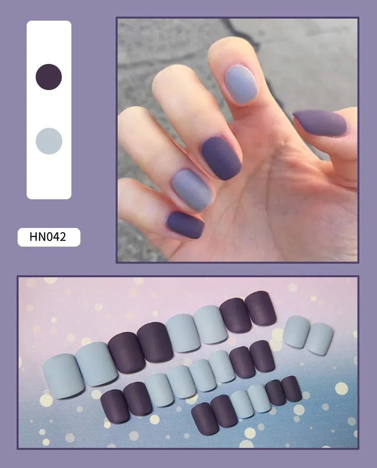 Box of 24 finished fake nail patches with glue delivery in multiple colour options