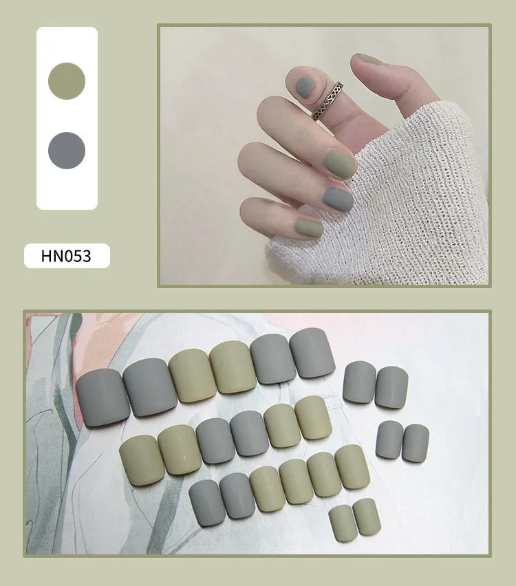 Box of 24 finished fake nail patches with glue delivery in multiple colour options