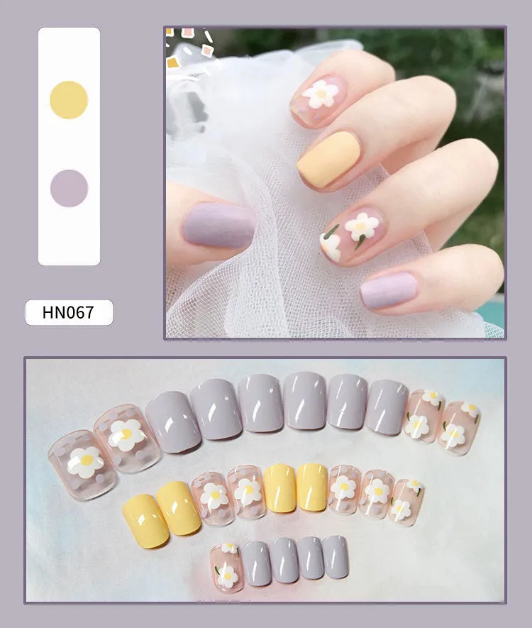 Box of 24 finished fake nail patches with glue delivery in multiple colour options