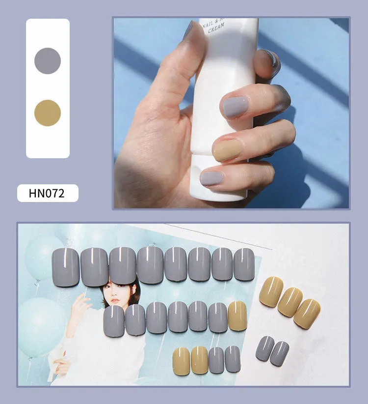 Box of 24 finished fake nail patches with glue delivery in multiple colour options