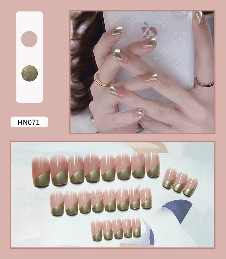 Box of 24 finished fake nail patches with glue delivery in multiple colour options