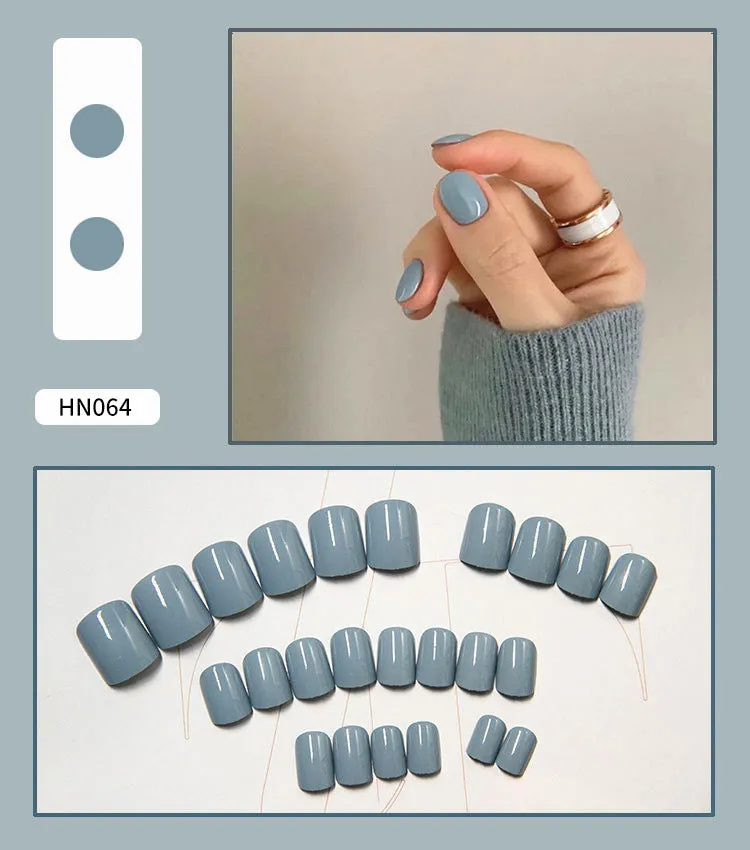 Box of 24 finished fake nail patches with glue delivery in multiple colour options