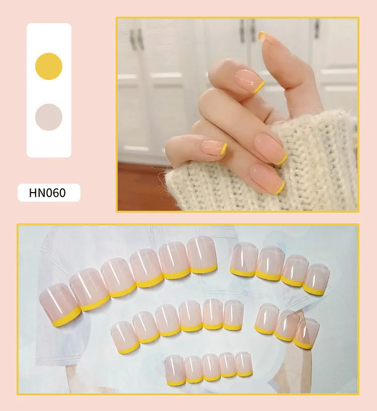 Box of 24 finished fake nail patches with glue delivery in multiple colour options