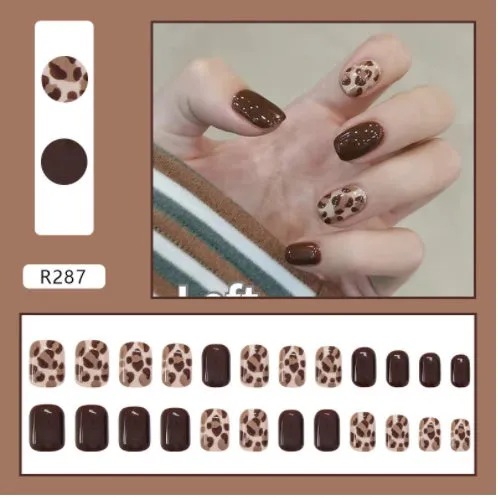 Box of 24 finished fake nail patches with glue delivery in multiple colour options