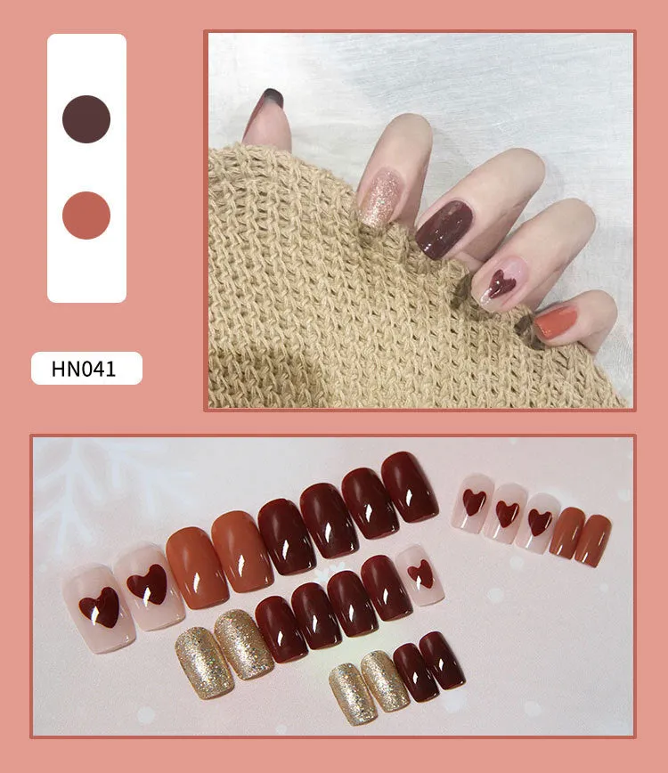 Box of 24 finished fake nail patches with glue delivery in multiple colour options
