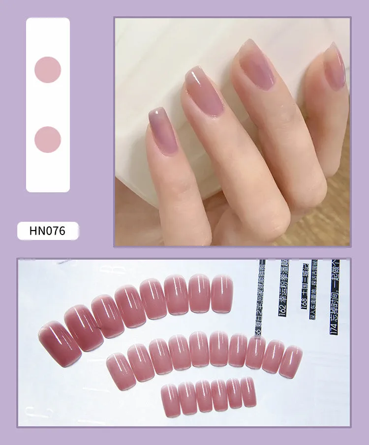 Box of 24 finished fake nail patches with glue delivery in multiple colour options