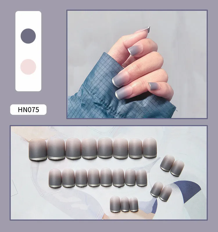 Box of 24 finished fake nail patches with glue delivery in multiple colour options